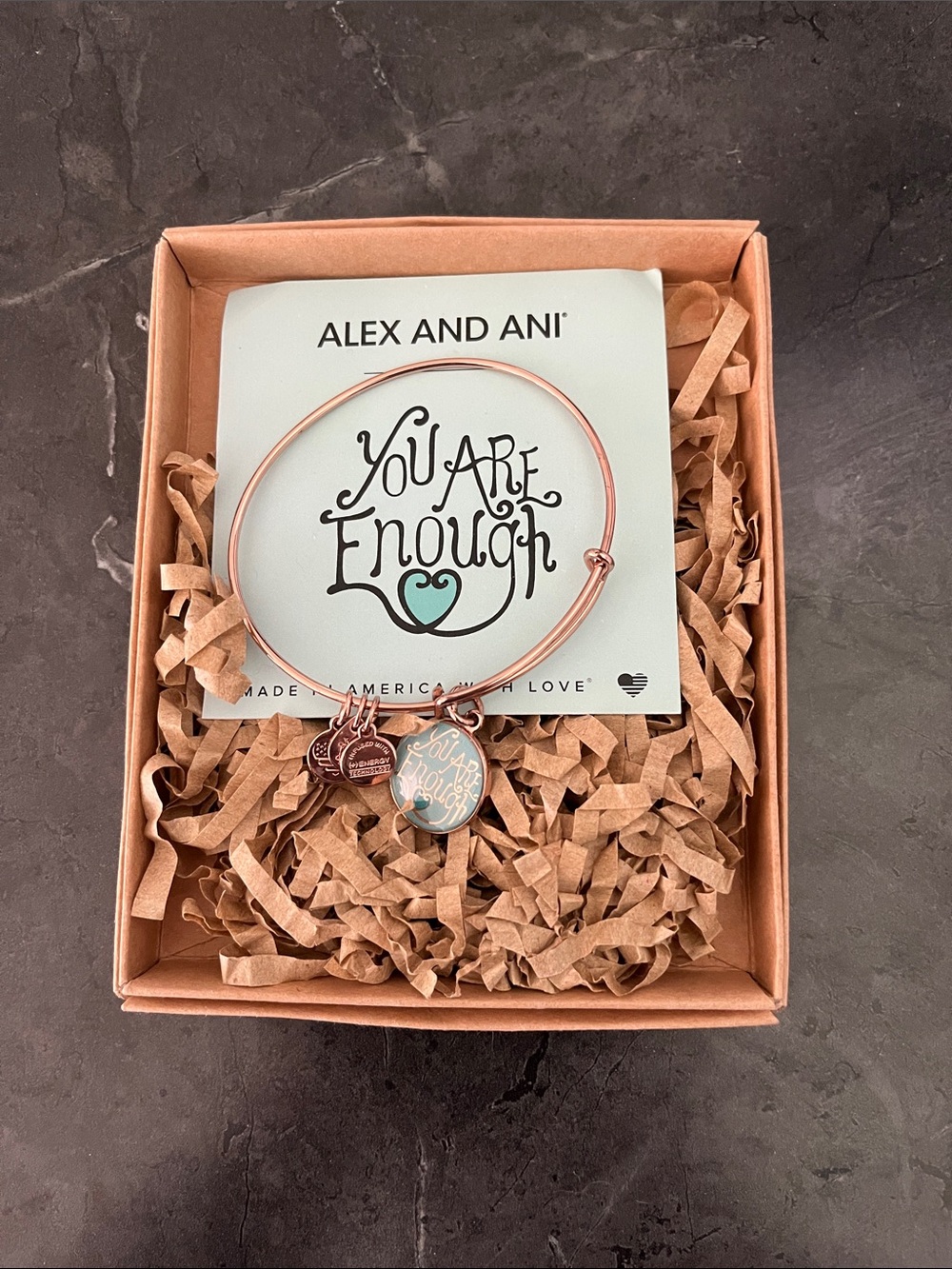 Alex and Ani  Gold Tone 'You Are Enough' Inspirational Bangle